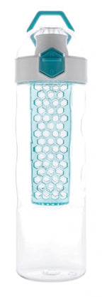 drinkfles met honinggraat 700 ml siliconen turquoise