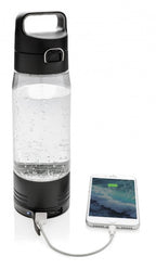 Xd xclusive Drinkfles met powerbank 5000 mAh zwart 600 ml