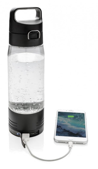 Xd xclusive Drinkfles met powerbank 5000 mAh zwart 600 ml