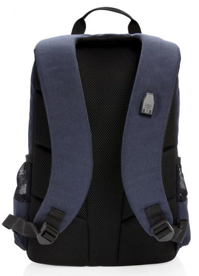 laptoprugzak USB 15,6 inch. polyester blauw