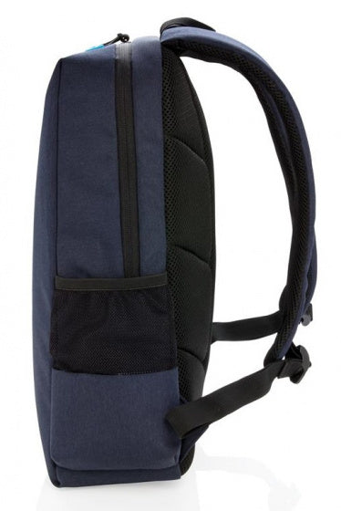 laptoprugzak USB 15,6 inch. polyester blauw