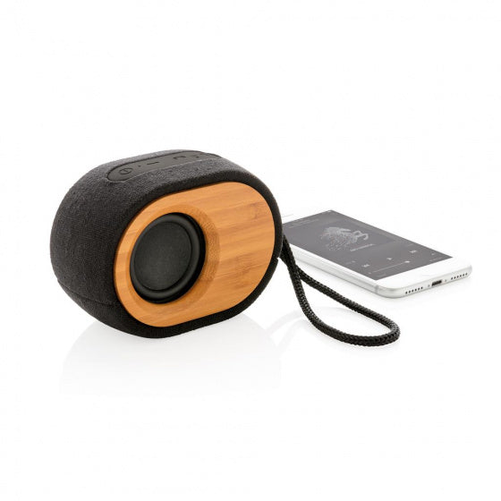 speaker Bamboo X bluetooth 12 cm zwart 2-delig