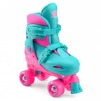 rolschaatsen Quad Skates meisjes turquoise/roze maat 32/35