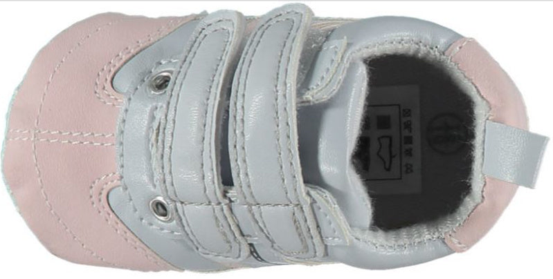 babyschoenen meisjes kunstleer grijs/roze mt 18/19
