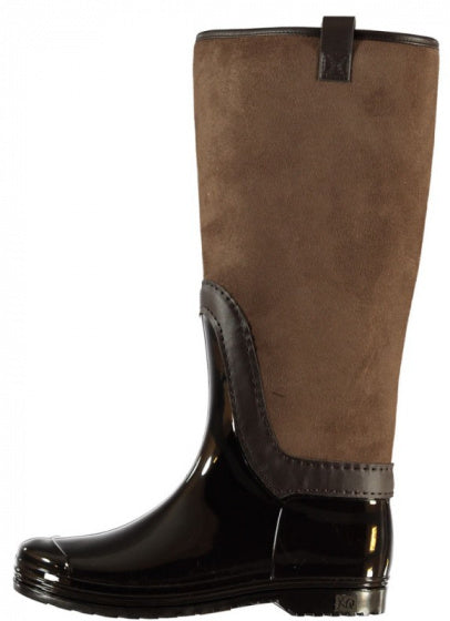 regenlaarzen hoog dames rubber/suède bruin maat 37