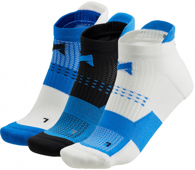 sneakersokken Fitness katoen blauw 3 paar maat 35-38