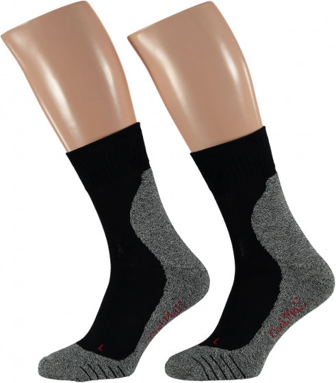 sportsokken Coolmax katoen zwart/grijs mt 45/47 2-pak