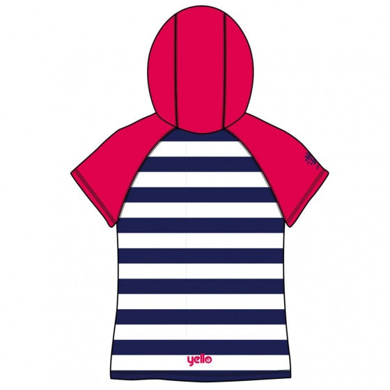 UV-werend zwemshirt stripes junior blauw/wit mt 3-4 jaar