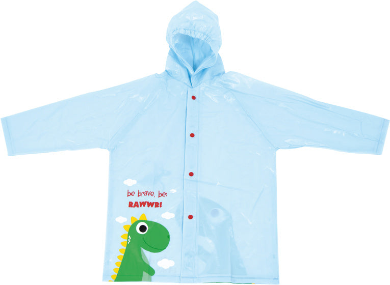 regenponcho Dino junior PVC lichtblauw maat 116/122