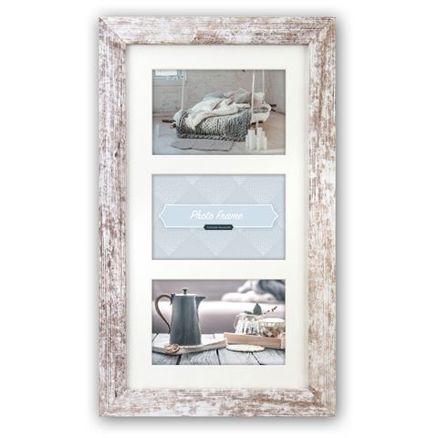 Zep fotolijst v23106 nelson 6 3q white wash voor 3 foto's