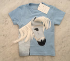 T-shirt korte mouw Pony Stella meisjes katoen blauw maat 98