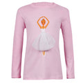 T-shirt lange mouw Ballerina meisjes katoen roze mt 98